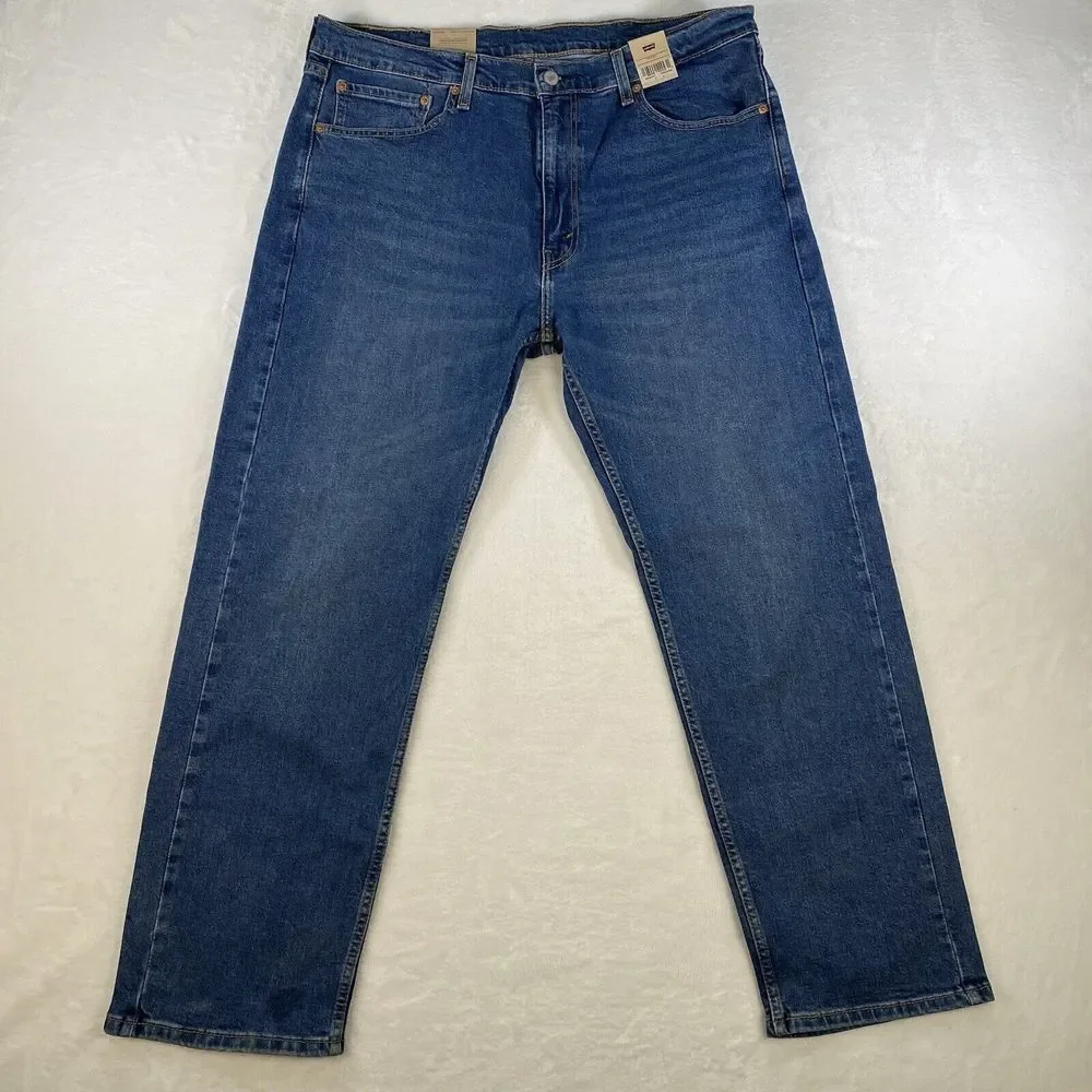 NWT Levi's Mens Dark Stonewash Regular Fit Straight Leg Jeans 505 Size W38 x L30